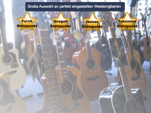 Furch St�tzpunkt Seagull St�tzpunkt Ibanez St�tzpunkt Takamine St�tzpunkt Gro�e Auswahl an perfekt eingestellten Westerngitarren